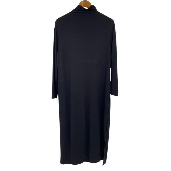 WOMEN WITH CONTROL NWOT Finespun Jersey Tummy Control Midi Dress Black Large - Picture 3 of 8